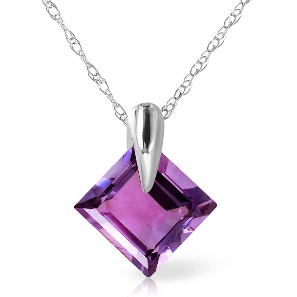 14K. SOLD GOLD NECKLACE WITH NATURAL AMETHYST - Picture 2 of 2